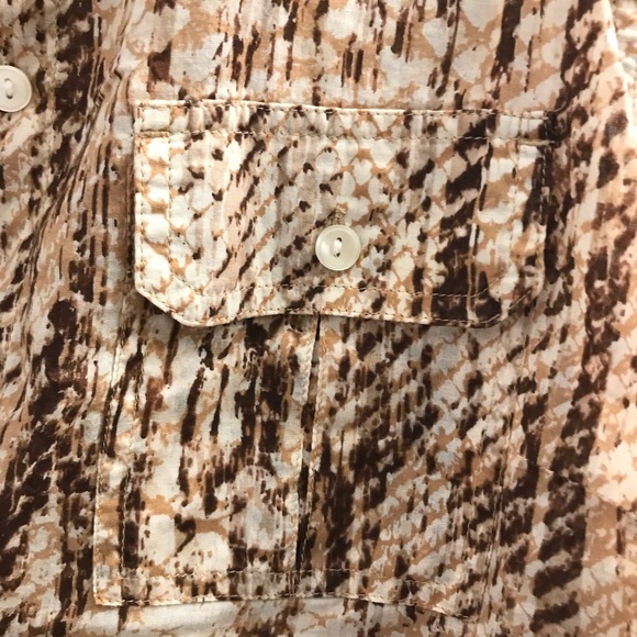 Lucky Brand Snake Print Long Sleeve Cotton Top Sz L - Picture 2 of 11